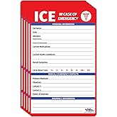 ICE Medical Card for Seniors - in Case of Emergency Fridge Magnet with Marker - Refrigerator Safety Important Phone Numbers C
