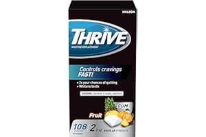 Thrive Nicotine Replacement Gum, 2mg Regular Strength, Fruit, 108 Count