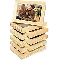 Vumdua 10 Pack Wood Picture Frames for Crafts, Unfinished Wood Photo Frames, Craft Frames Set for Arts Crafts, DIY Painting P