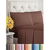 Sleepy Town Full Size Bed Sheets - 4 Piece - Full Sheet Set - Extra Soft, Comfy & Cooling - Easy Care - Shrinkage, Wrinkle & Fade Resistant - Brushed Microfiber - Deep Pocket Bed Sheets (Brown)