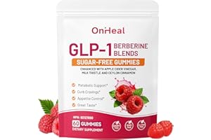 GLP-1 Support Supplement, Sugar-Free Berberine Complex Gummies with Ceylon Cinnamon, Garcinia Cambogia, Milk Thistle, and App