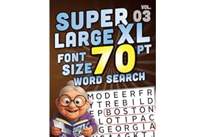 SUPER LARGE XL FONT SIZE 70 pt WORD SEARCH 3: Huge Print Puzzle Book with Giant Letters for the Visually Impaired and Seniors