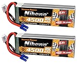 Nihewo 4S Lipo Battery 14.8V RC Battery 4500mAh 80C