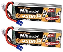 Nihewo 4S Lipo Battery 14.8V RC Battery 4500mAh 80C