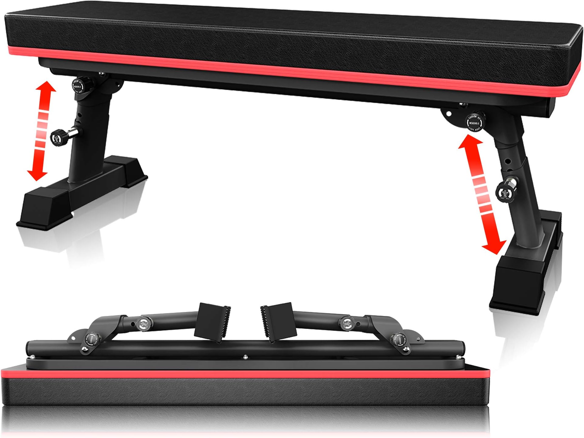 YouTen Adjustable Bench for Body Workout Fitness, 5Positions Flat Bench, Abs Exercise Weight Bench with Steel Frame