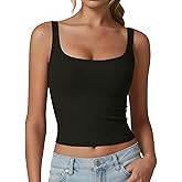 Avidlove Tank Top for Women 2026 Summer Ribbed Square Neck Tank Tops Fitted Slimming Tops Basic Going Out Top Casual