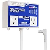 Refrimax Voltage & Surge Protector for Refrigerators 27 cu. ft. or More, Two Outlets, Protects Against High and Low Voltage, Brownouts, Spikes, Power Failures and Voltage Fluctuations
