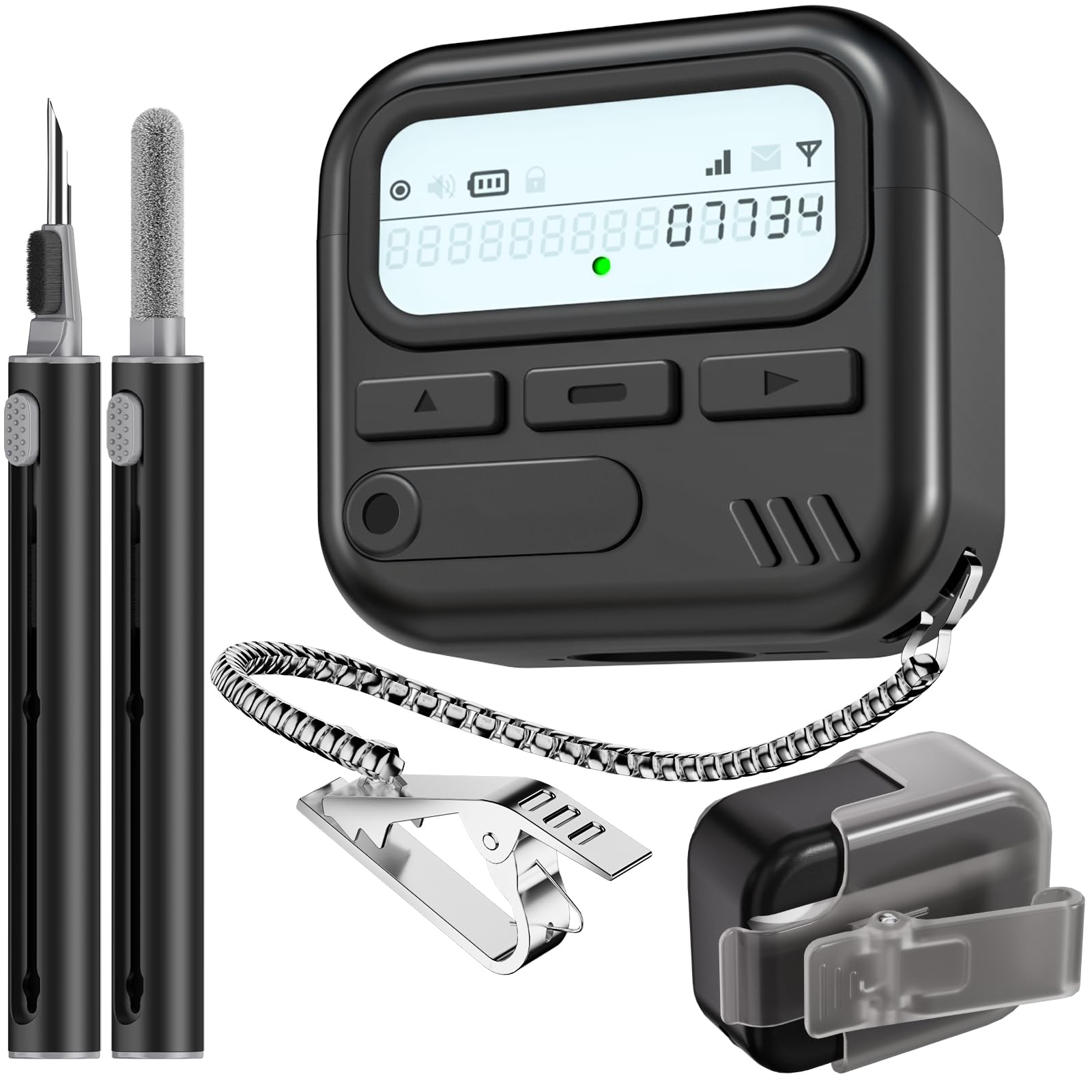 Photo 1 of (with Safety Lock) Pager Cases for AirPods 4 Case Cover 2024 with Cleaner Kit,Sturdy Hard PC Protective for Apple AirPods 4th Generation Case for Men Women,AirPods 4 Accessories with Keychain-Black