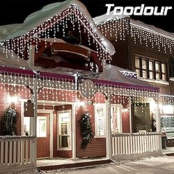 Toodour Christmas Icicle Lights Outdoor, 360 LED
