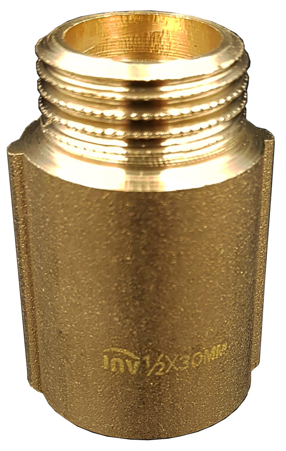 1/2" BSP (15mm) Pipe Thread Extension Female x Male Cast Iron Brass - 30mm Long