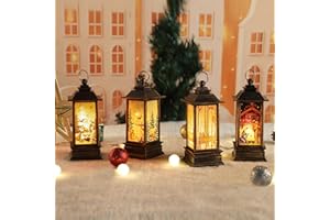 JEDAWN Christmas Decorations Mini Lanterns Christmas Lanterns Decorative Christmas Tree Home Decoration Small Candle Lantern,Holiday Decorations Gifts for Family, Children or Friends（4 PCS）