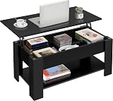 Yaheetech Lift Top Coffee Table with Storage Black