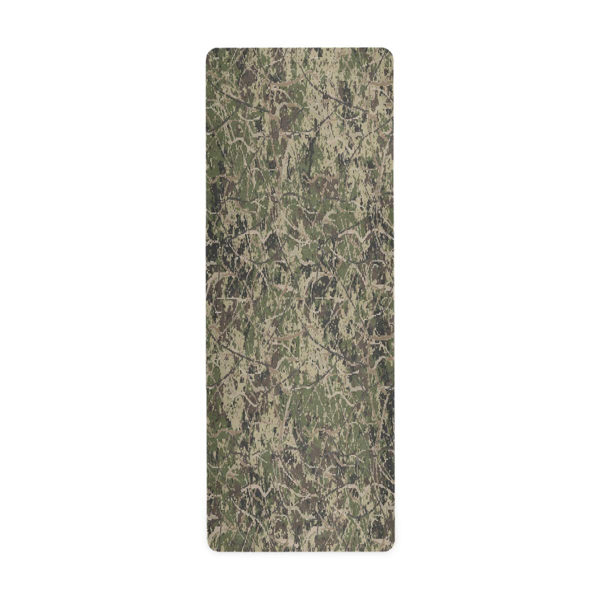 Qilmy Abstract Hunting Camo Yoga Mat Non Slip Hot Yoga Mat, Yoga Towel & Mat 2in1 Lightweight & Optimal Cushioning 71"x 26" Thickness 1mm