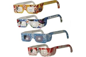 Holiday Eyes(TM) Christmas Glasses for Children 6 Pairs - 4 Styles - Snowflake, Snowman, Reindeer and Santa
