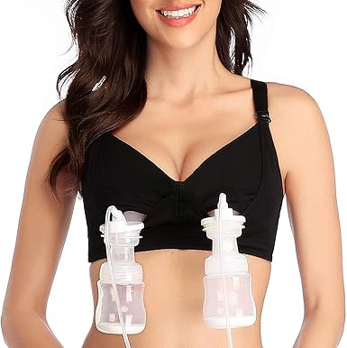 Amazon Com Lupantte Hands Free Pumping Bra For Women Deep V Breast Pump Bra With Pads Clothing