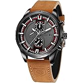 FORSINING Men's Automatic Tourbillon Waterproof Calendar with Brown Leather Band Wrist Watch