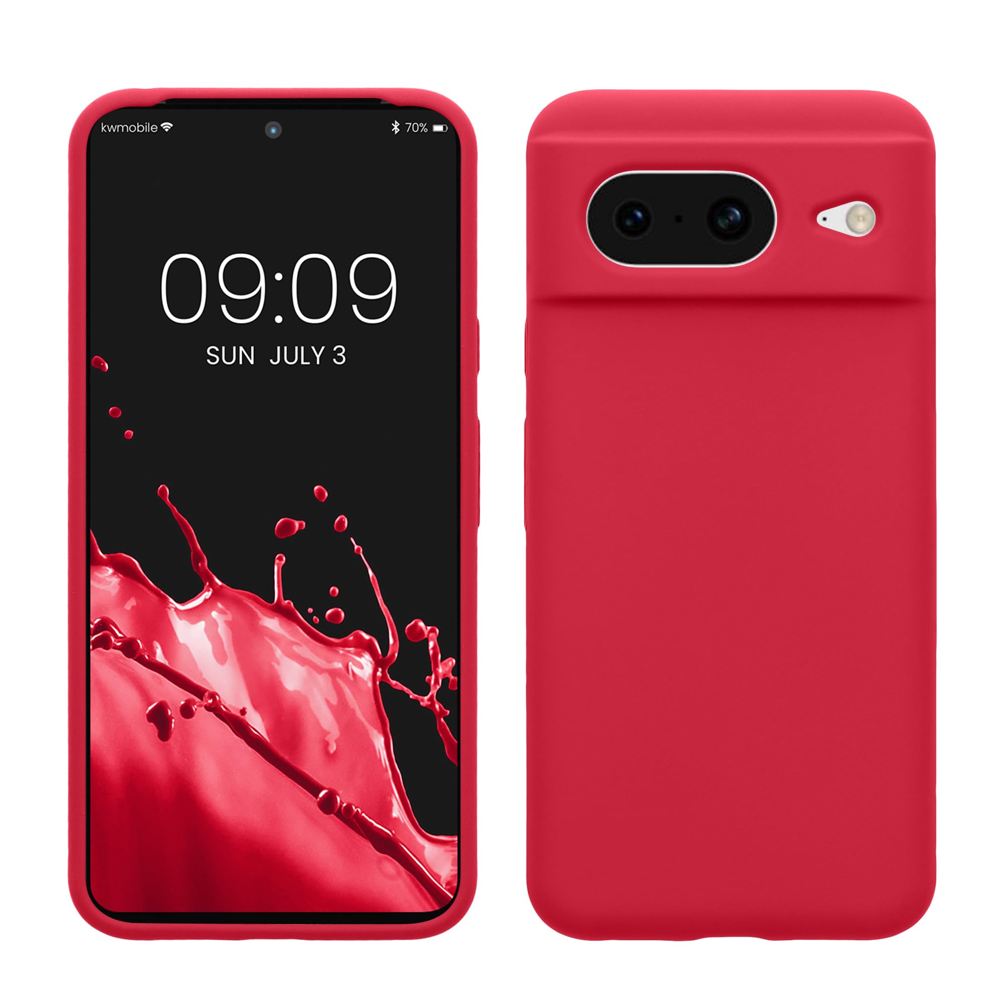 kwmobile Case Compatible with Google Pixel 8 Case - TPU Silicone Phone Cover with Soft Finish - Pomegranate Red โ image 1