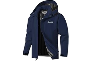 V.A.TOR 189 UNCO&BOROR Men's Casual Lightweight Rain Jackets Waterproof Hooded Raincoats Windbreaker Trench Coat