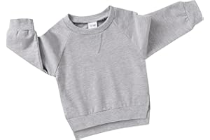 Happy Town Toddler Sweatshirt Baby Boy Girl Fall Outfits Long Sleeve Crew Neck Solid Color Top Pullover Winter Clothes