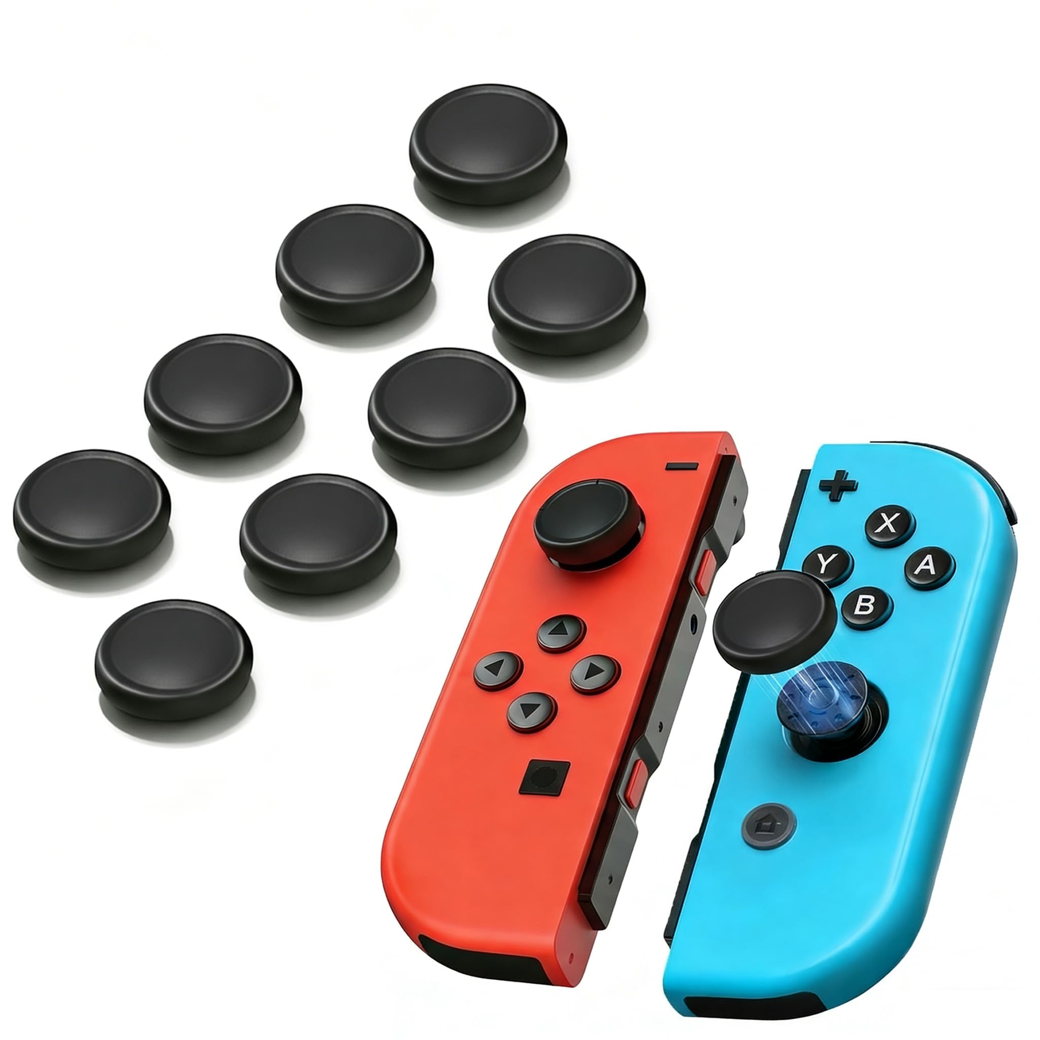 Ferkurn NS Joystick Controller Replacement Thumb Grip Cap Compatible with N-Switch OLED& NS Lite, JC Joystick Grip Button Stick Cover Controller 3D Skin Replacement Part Repair Kit Accessories