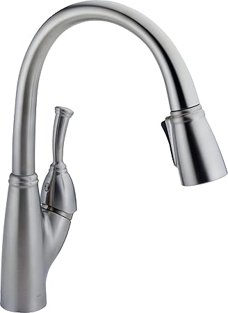 Delta Faucets Allora Single Handle Kitchen Sink Faucet With Pull