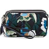Vera Bradley Women's Performance Twill All in One Crossbody Purse With RFID Protection, Immersed Blooms, One Size