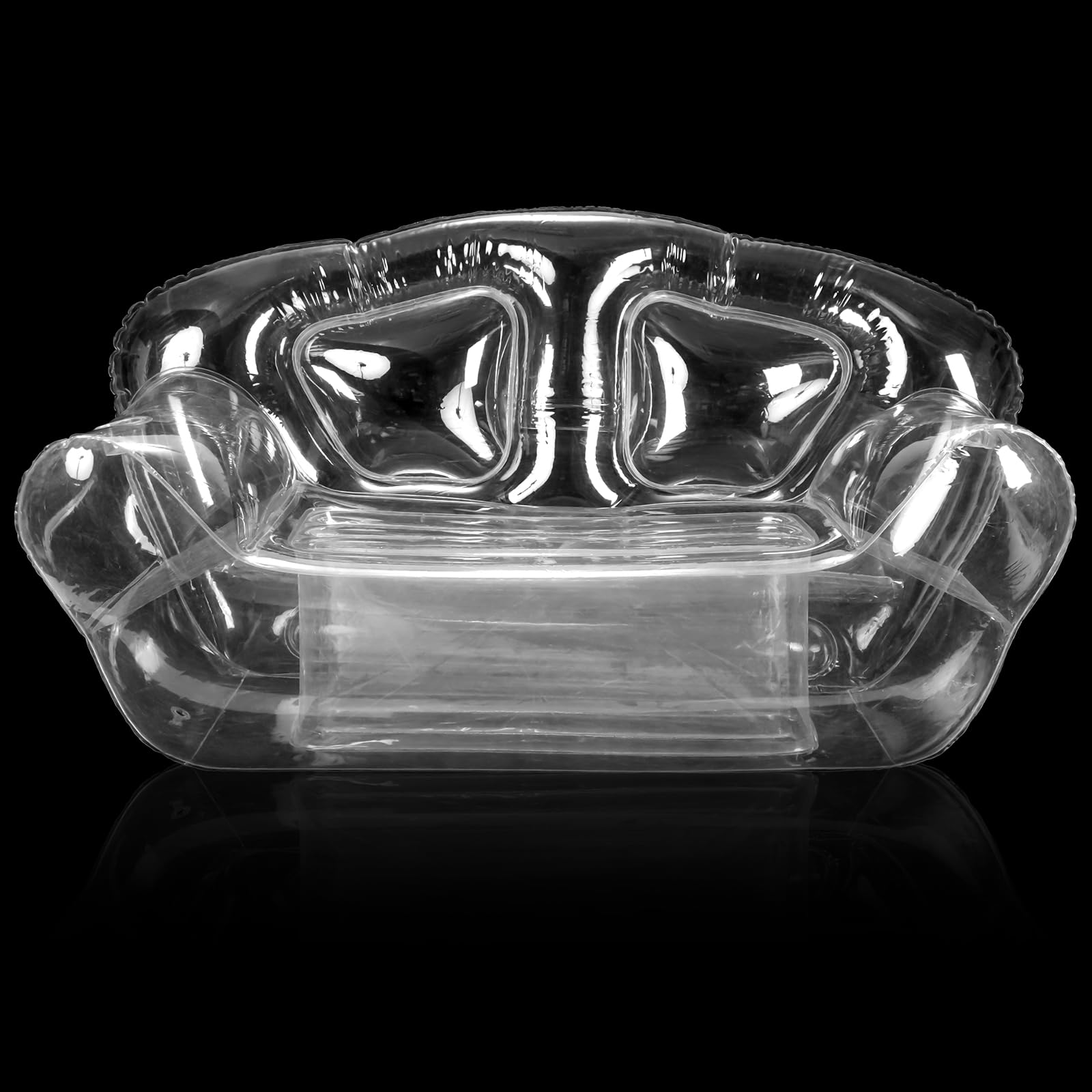 Photo 1 of Kigley Inflatable Chair Blow Up Couches Transparent Inflatable Sofa Seat Yard Patio Portable Air Couch Furniture for Outdoor Indoor Camping Beach Room(Double Seat,Clear)