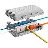 Outdoor Waterproof Electrical Box, Large Extension Cord Cover (9.05x6.61x2.67inch) Plug Protector Cable Connection Safety Box IP54 Water-Resistant for Power Strip, Holiday Light and Decorations, Grey