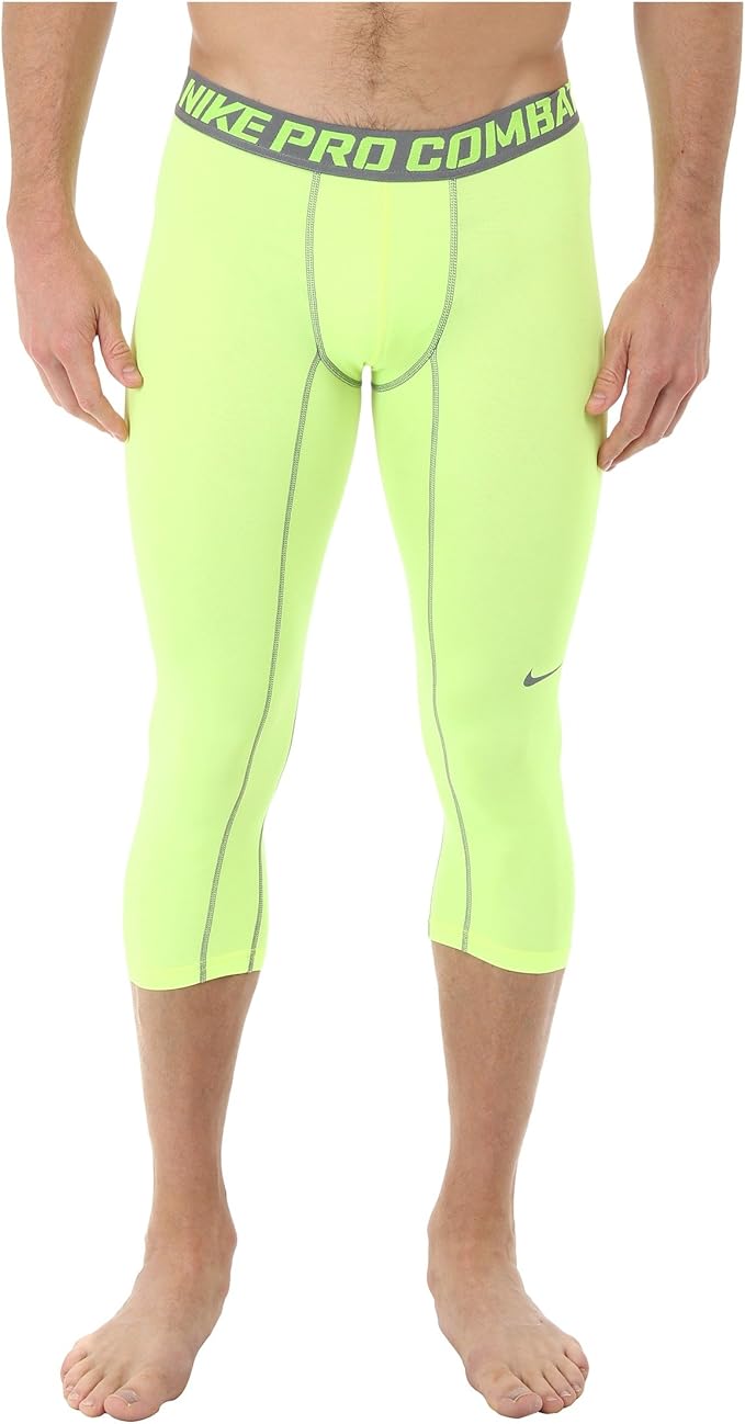 Amazon.com : NIKE Pro Combat Core Compression 2 Running Tight, Yellow, Medium, 586918 702 