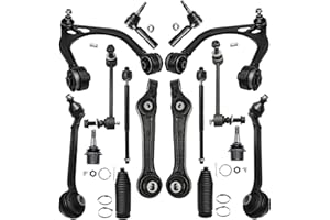 Detroit Axle - Front End 16pc Suspension Kit for RWD Chrysler 300 Dodge Charger Challenger Magnum 6 Control Arms w/Ball Joints 2 Sway Bar Links 2 Ball Joints 4 Tie Rods 2 Boots Replacement