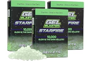 Gel Blaster Starfire Gellets - Official Refill Ammo for Starfire Gel Blasters - Glow-in-The-Dark UV Activated Tracer Night Rounds - Increased Blasting Performance & Accuracy (30,000) - Ages 14+