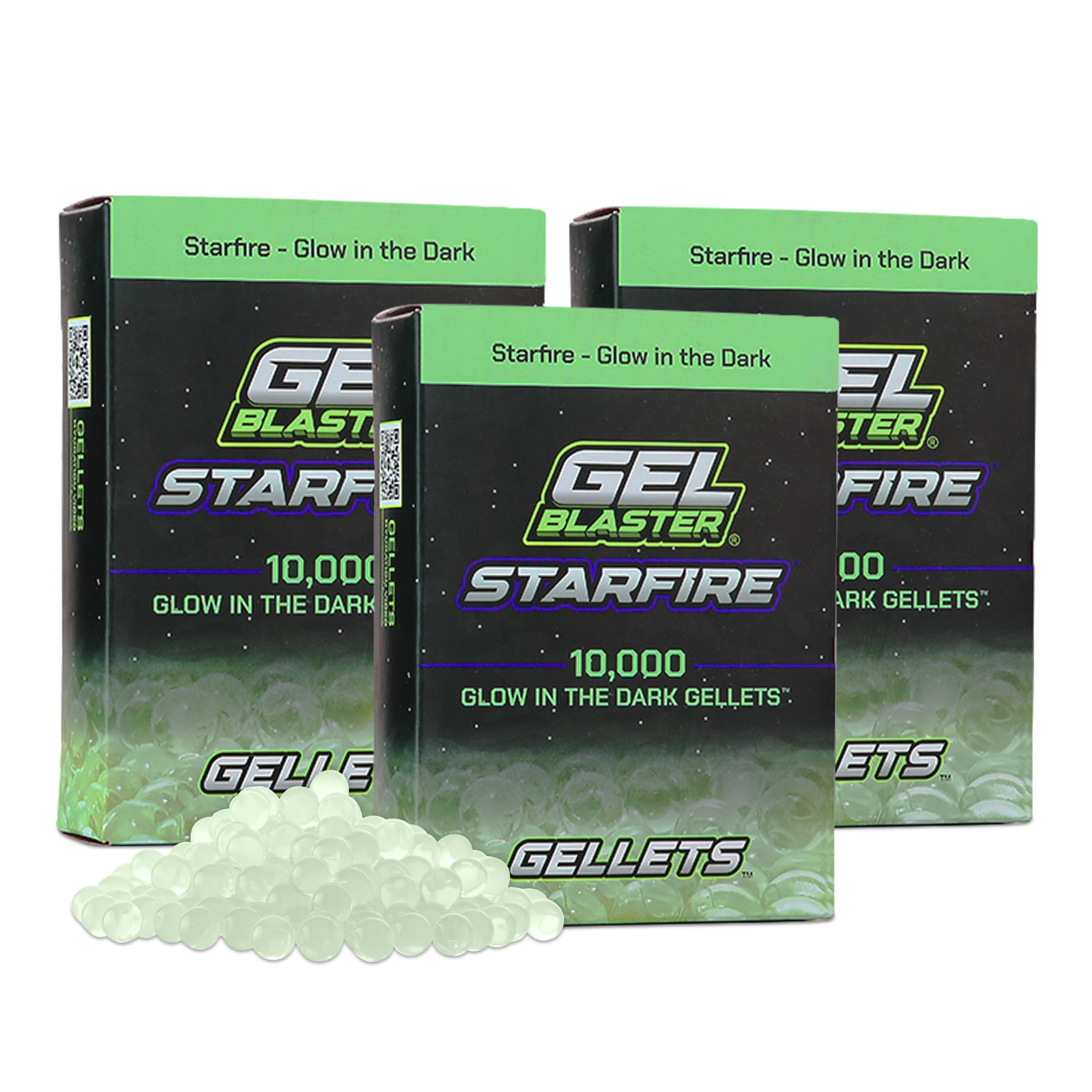 Gel Blaster Starfire Glow in The Dark Gellets Refill Ammo (3 Packs of 10,000) – Made for Gel Blaster Toy Blasters & Starfire Activator – Eco Friendly, Non-Toxic, Biodegradable Water Based Gel Balls