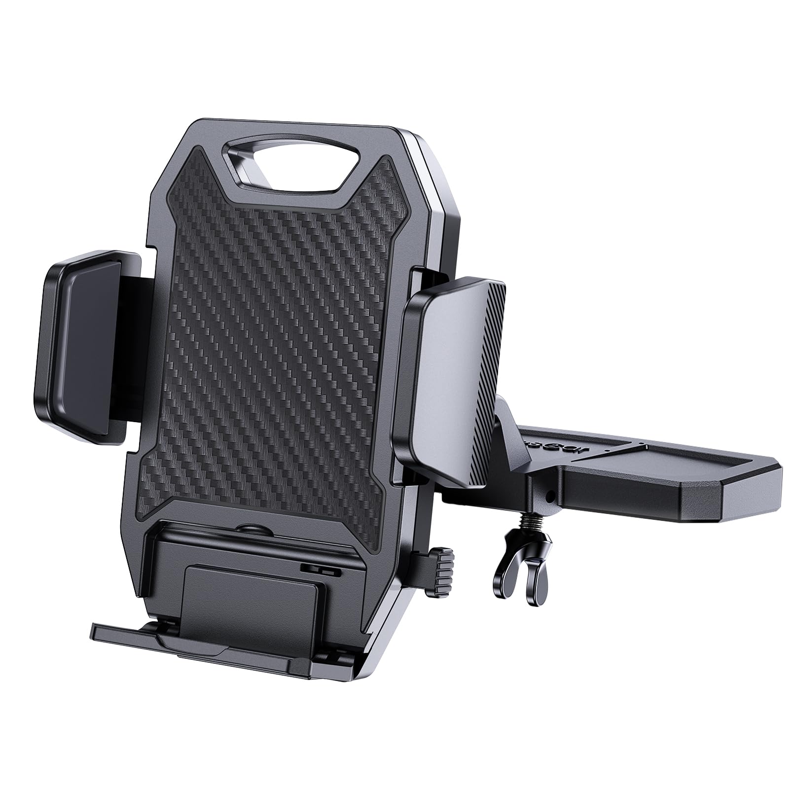 APPS2Car Sturdy CD Slot Phone Mount with One Hand Operation Design, Hands-Free Car Phone Holder Universally Compatible with All iPhone & Android Cell Phones, for Smartphone Mobile (Carbon Fiber)