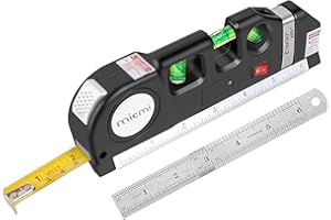 Laser level, Multipurpose Laser Tape Measure Line 8ft+ Tape Measure Ruler Adjusted Standard and Metric Rulers Update Batteries MICMI