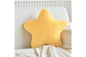 TESICA Star Pillows Shaped Throw Cushion Plush Bolster, 15.7x15.7 Inches Decorative Yellow Pillows for Sofa, Living, Bedroom