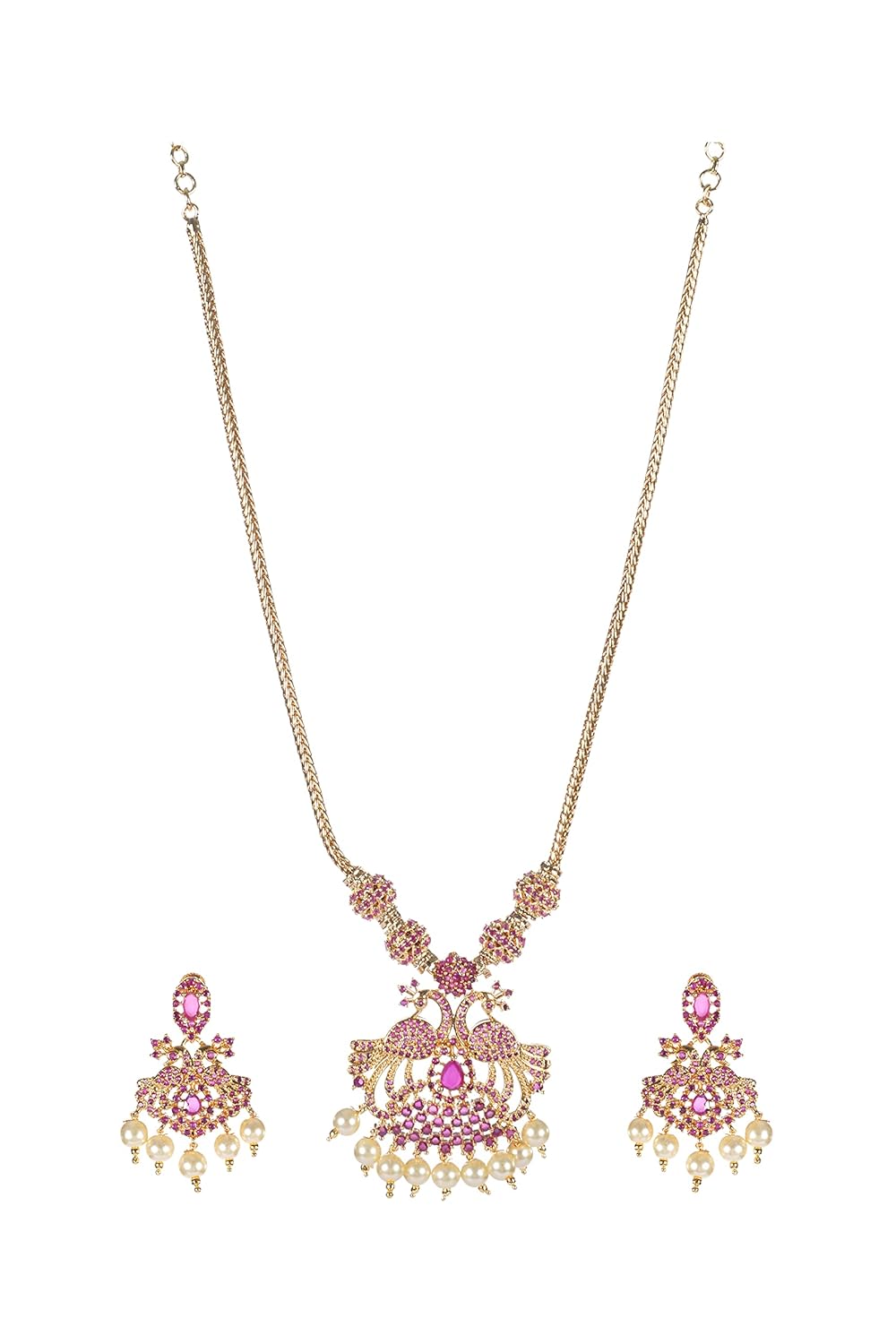 Hashtag Enterprises Micro Gold Plated Chain With Earring For Women and