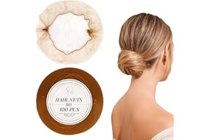 MAOPAOBEAUTY Hair Net 100Pcs 20Inch Packed Individually High Elastic Nylon Edge Invisible Hair Nets for Women Buns Food Service Dancer Cooking Wigs(100Pcs,Light Brown)