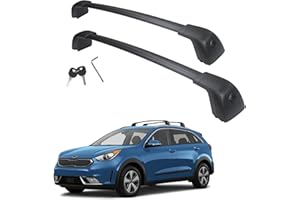 Autekcomma Heavy Duty Roof Rack Crossbars Replacement for 2017 2018 2019 (not for 2020) 2021 Kia NIRO (NOT fit Plug-in Model) Aircraft Aluminum Black Matte with Anti-Theft Locks (NOT fit 2020 NIRO)