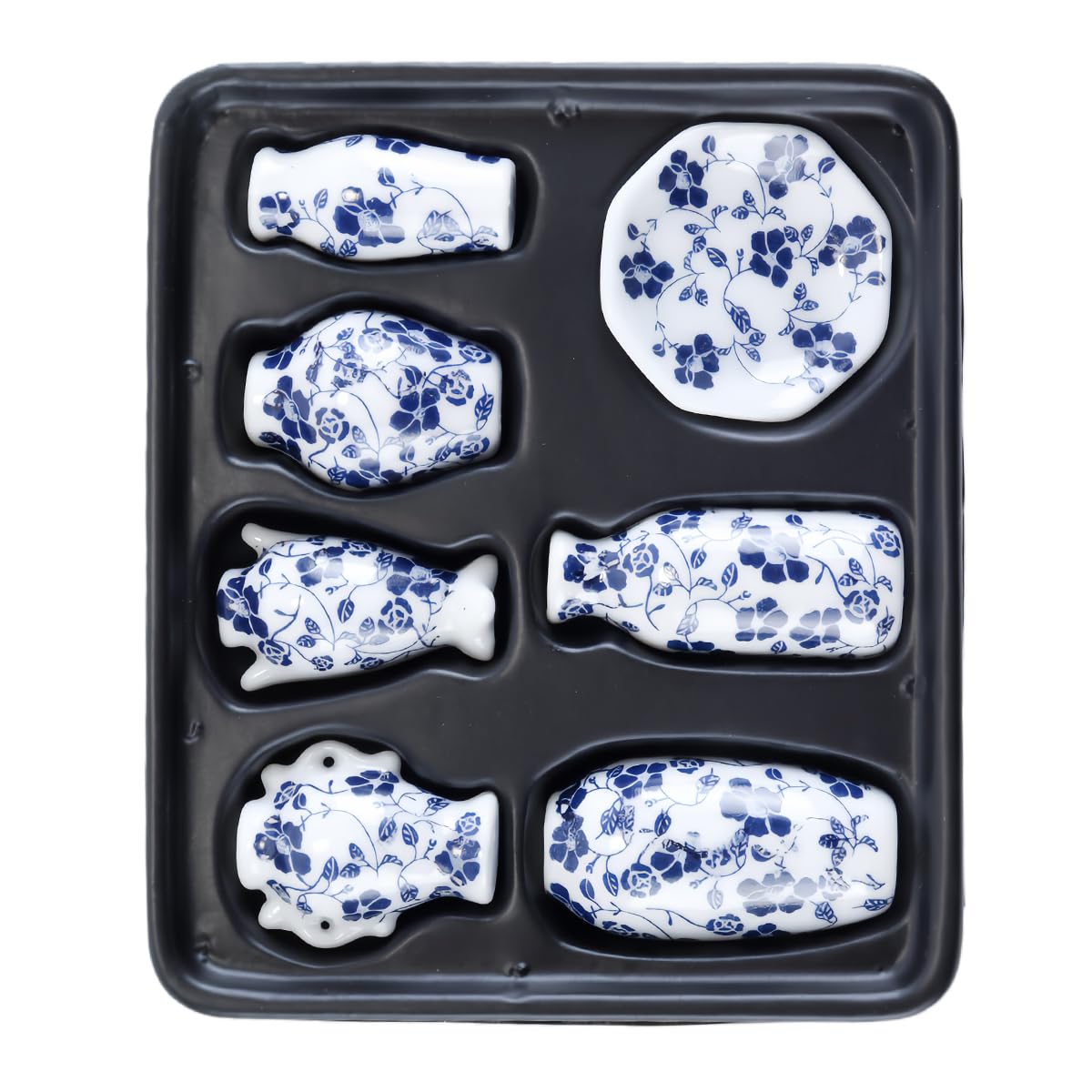 Durlo 1/12 Scale Dolls House Miniature Ceramic Vases 7Pcs Decoration Accessories for Dollhouse Living Room Ornaments​