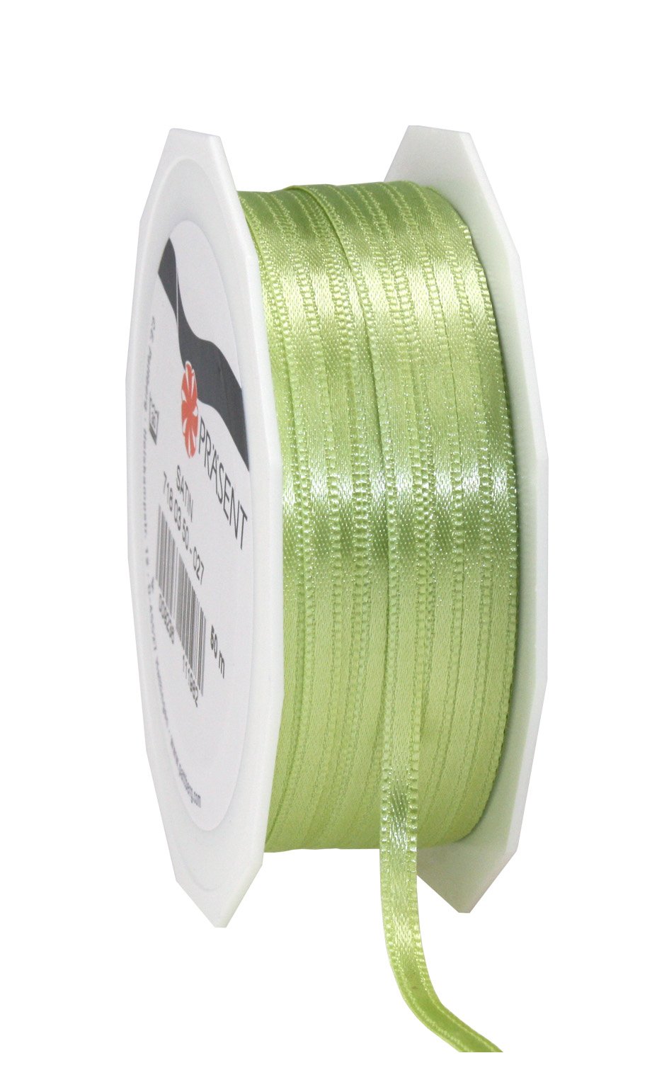 PRÄSENT C.E. Pattberg SATIN pistachio (green) gift ribbon, 55 yards for Wrapping Gifts, 0.12 inches width, Ribbon for Decorating & Crafting, Decorative Ribbon for Gifts, for every occasion — image 1
