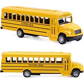2 Pack 5.5" Die-cast Pull Back School Bus Toys for Kids Boys Girls | Bright Yellow School Bus Toys,Die-cast Metal Friction Powered Toy Vehicles