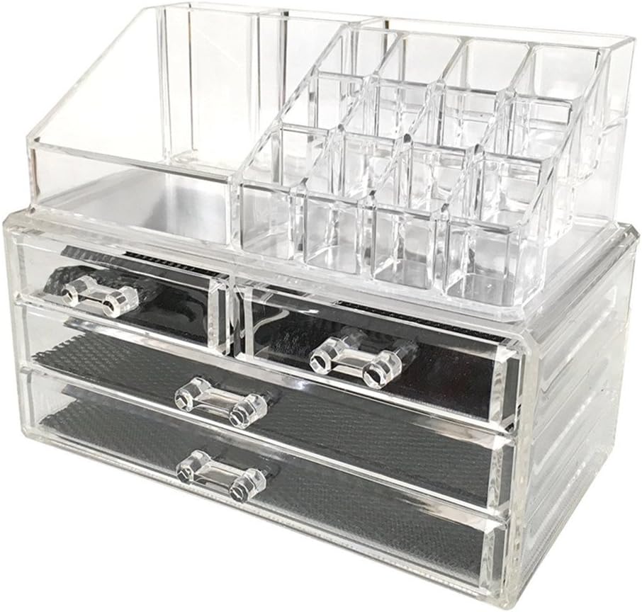 Tingya Acrylic Makeup Storage Holder Lipstick Jewelry Organizer with Drawer