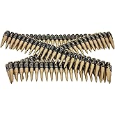 Plastic Fake Bullet Army Belt, Toy Bandolier Belt Cosplay Costume Accessories for Kids and Adults, Halloween Masquerade Party Props