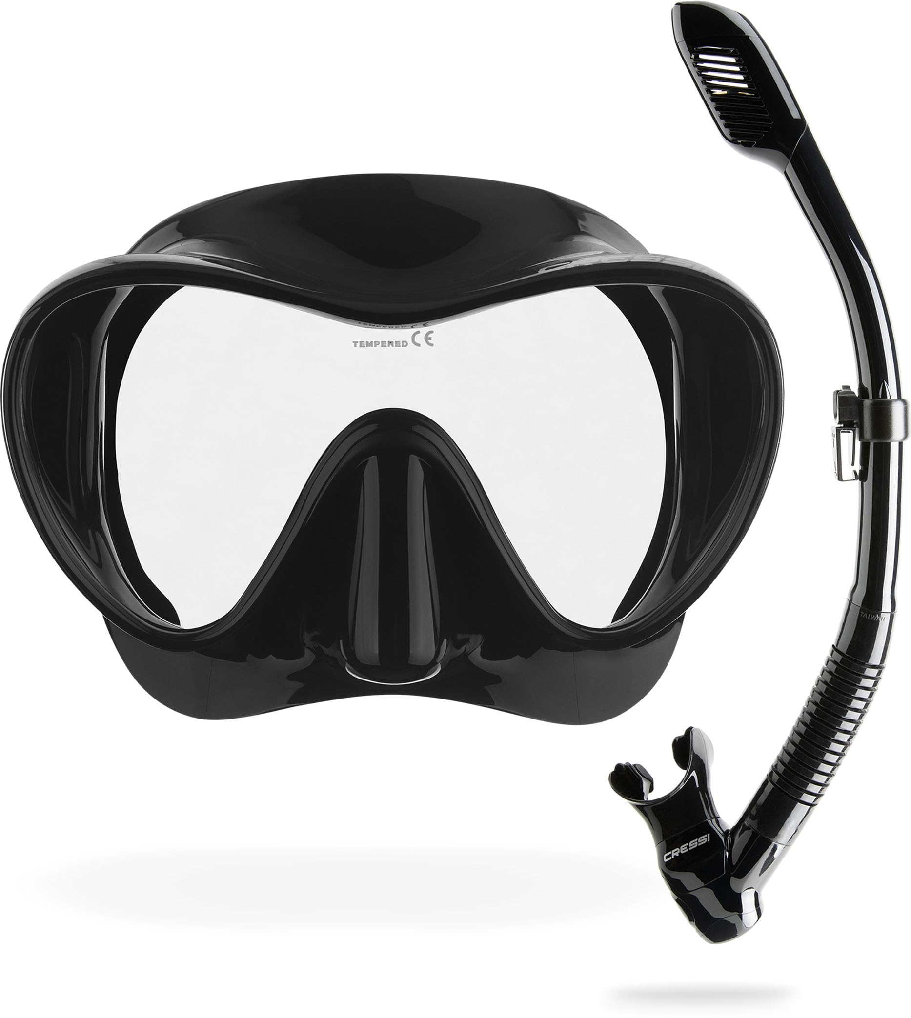 Cressi F1 Frameless Diving Mask - Anti-Fog Tempered Lens - Snorkel Mask For Adults & Scuba Diving - Micrometric Buckles Fit - Black - One Size