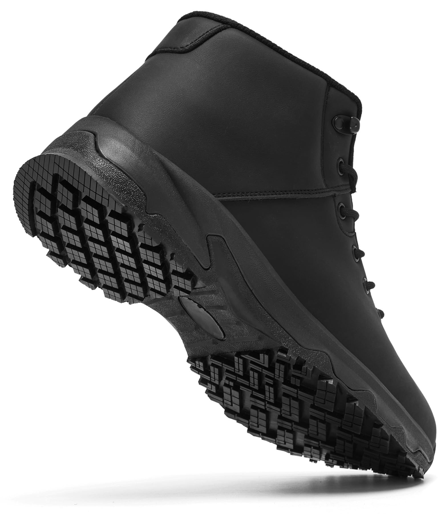 SHULOOK Non Slip Work Boots for Men Slip Resistant Shoes Waterproof Food Service Chef Kitchen Restaurant Working Boots Casual Leather Ankle Boot Outdoor Walking Booties