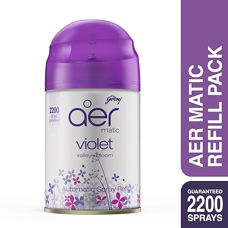 Godrej aer Matic, Automatic Air Freshener Refill Pack-Violet Valley Bloom (225 ml)