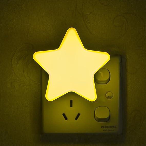 elegantstunning Smart Light Sensor Star-Shape LED Bed Light Night Lamp Home Office Decoration Gift,U.S. Regulations Yellow