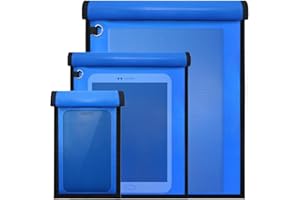 Quctak 3 Pack Blue Faraday Bags, Extra Large Faraday Bag for Laptops & Tablets & Car Keys, Waterproof & Fireproof Faraday Cage, Anti-Theft RFID Faraday Key Fob Protector