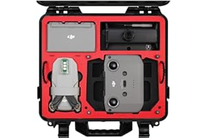 SYMIK A310-MM2DL Mini 2 SE Dual Layer Waterproof Hard Carrying Case for DJI Mini 2 SE/Mini 2/Mini SE/Mavic Mini 1, Fly More Combo w/Stock RC/Smart Controller; Fits Tablet Holder, Landing Pad, iPad