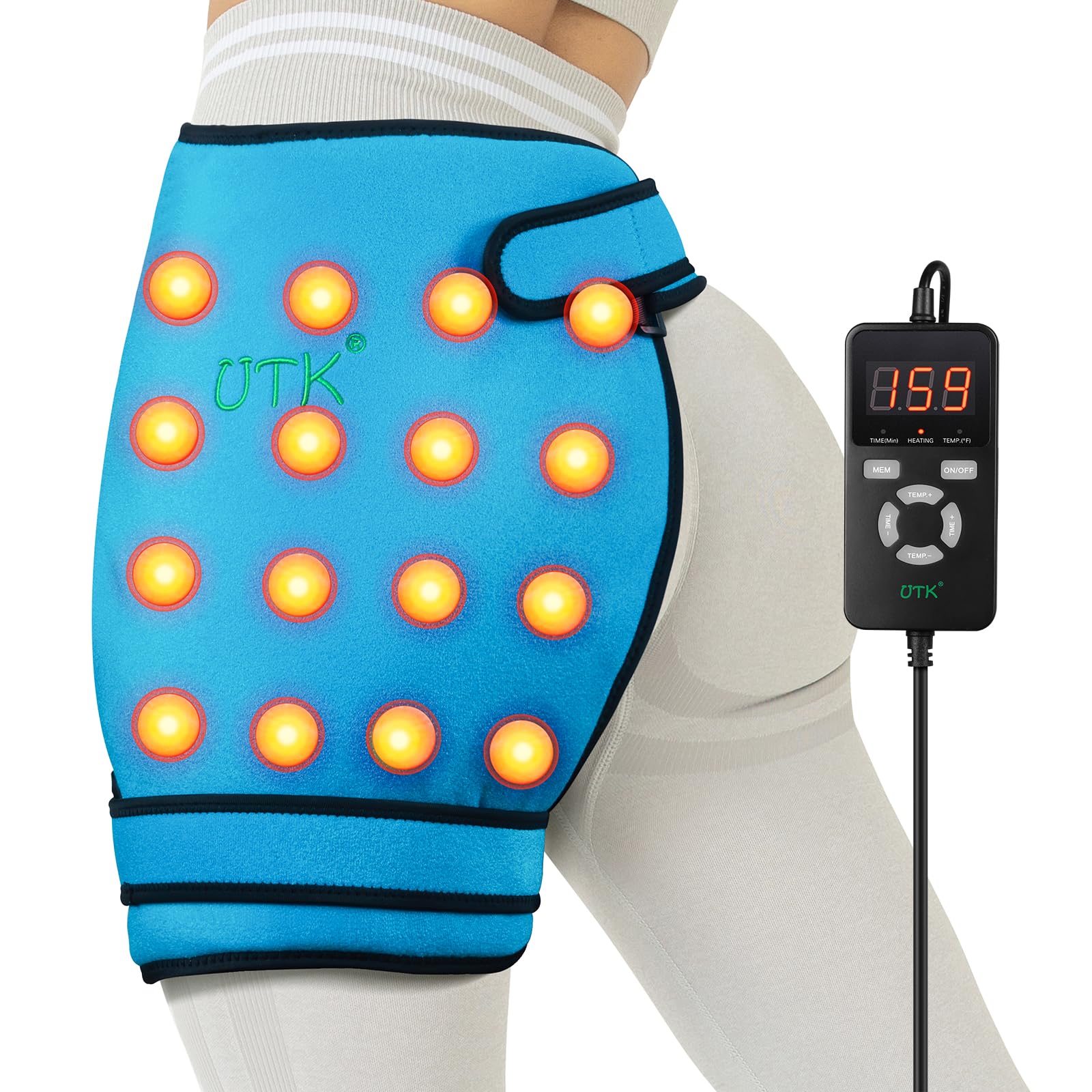 Photo 1 of UTK Hip Heating Pad for Sciatica, 5X Far Infrared Heating Pads with 16 Natural Jades & Smart Controller, Lower Back/Thigh/Buttock/Abdomen Electric Heat Pad for Women (16.9 Inch)